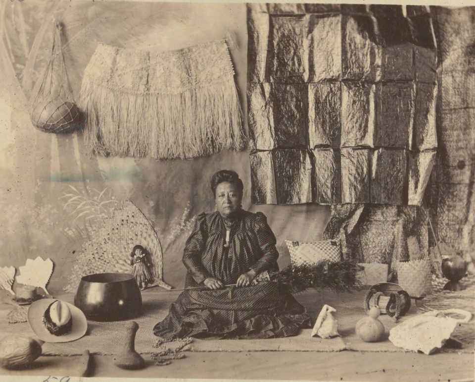 Hawaiian Woman - Material Culture - Hala - 1875